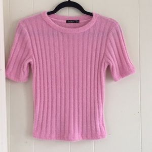 Never Worn! Pink Short Sleeve Bershka Sweater